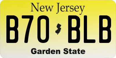 NJ license plate B70BLB