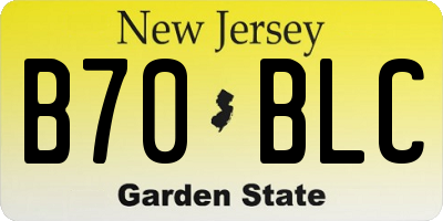 NJ license plate B70BLC