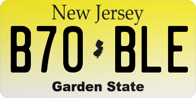 NJ license plate B70BLE