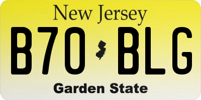 NJ license plate B70BLG