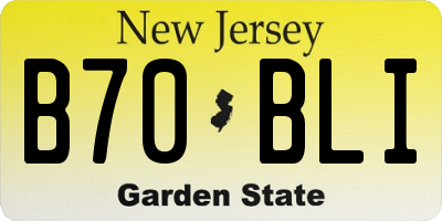 NJ license plate B70BLI
