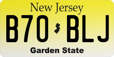 NJ license plate B70BLJ