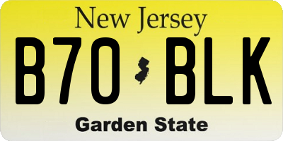 NJ license plate B70BLK
