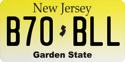 NJ license plate B70BLL