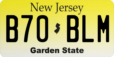 NJ license plate B70BLM