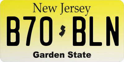 NJ license plate B70BLN