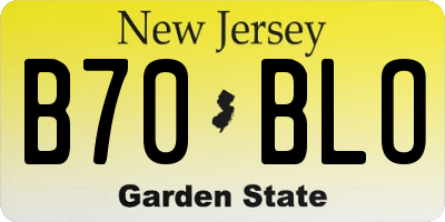 NJ license plate B70BLO