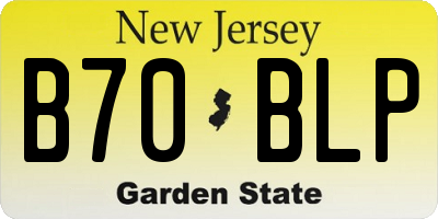 NJ license plate B70BLP