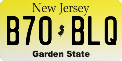 NJ license plate B70BLQ