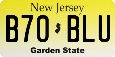 NJ license plate B70BLU