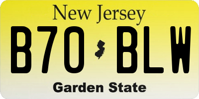 NJ license plate B70BLW