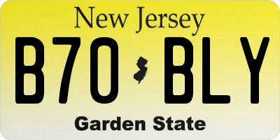 NJ license plate B70BLY