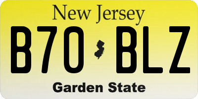NJ license plate B70BLZ