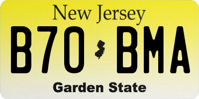 NJ license plate B70BMA