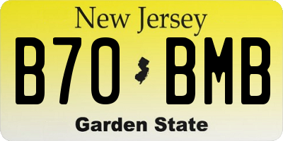 NJ license plate B70BMB