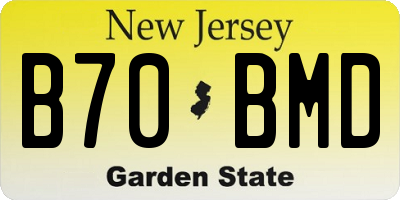 NJ license plate B70BMD