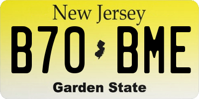 NJ license plate B70BME