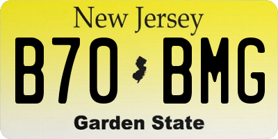 NJ license plate B70BMG