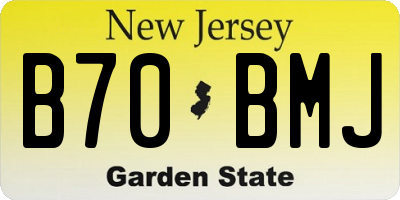 NJ license plate B70BMJ