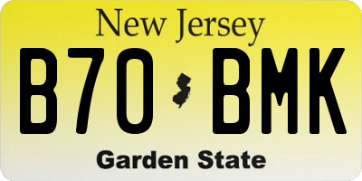 NJ license plate B70BMK