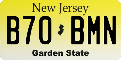 NJ license plate B70BMN