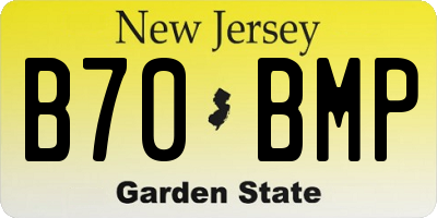 NJ license plate B70BMP