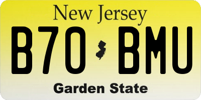 NJ license plate B70BMU