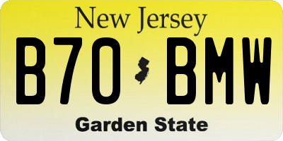 NJ license plate B70BMW