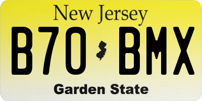 NJ license plate B70BMX