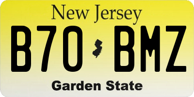 NJ license plate B70BMZ
