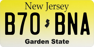 NJ license plate B70BNA