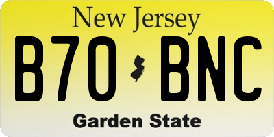 NJ license plate B70BNC