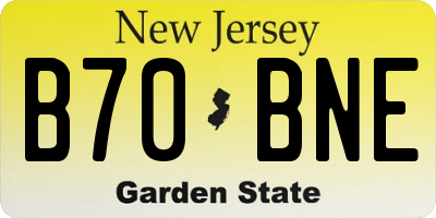 NJ license plate B70BNE