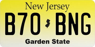 NJ license plate B70BNG
