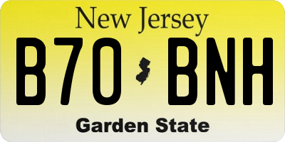 NJ license plate B70BNH
