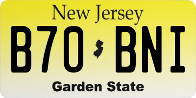 NJ license plate B70BNI