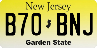 NJ license plate B70BNJ