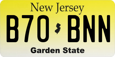 NJ license plate B70BNN