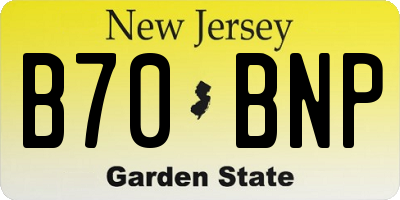 NJ license plate B70BNP
