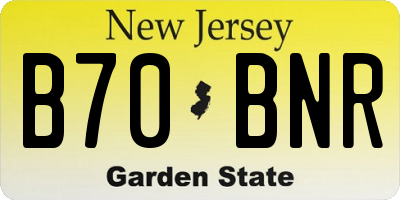 NJ license plate B70BNR