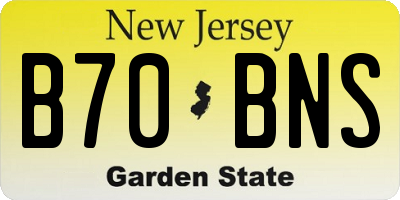 NJ license plate B70BNS
