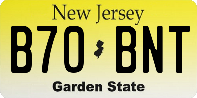 NJ license plate B70BNT