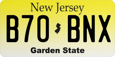 NJ license plate B70BNX