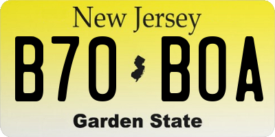 NJ license plate B70BOA
