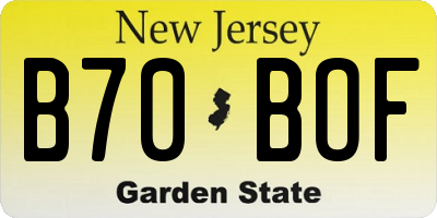 NJ license plate B70BOF