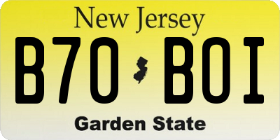 NJ license plate B70BOI
