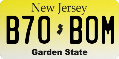 NJ license plate B70BOM
