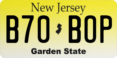 NJ license plate B70BOP