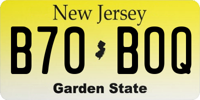 NJ license plate B70BOQ