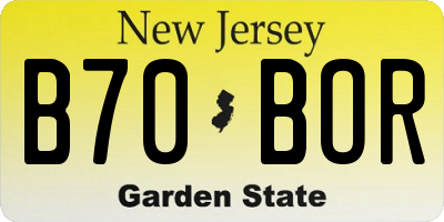NJ license plate B70BOR